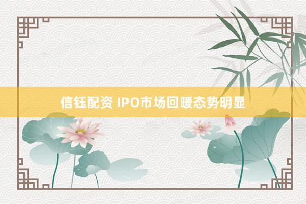 信钰配资 IPO市场回暖态势明显