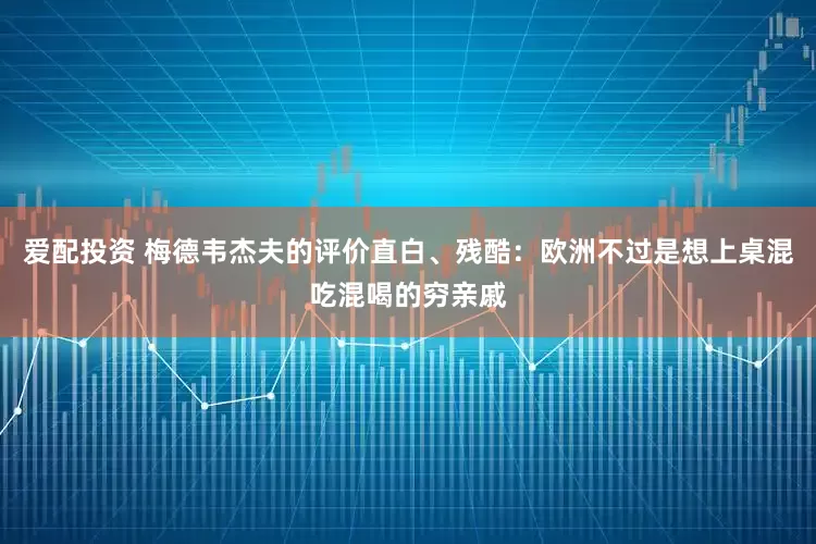 爱配投资 梅德韦杰夫的评价直白、残酷：欧洲不过是想上桌混吃混喝的穷亲戚